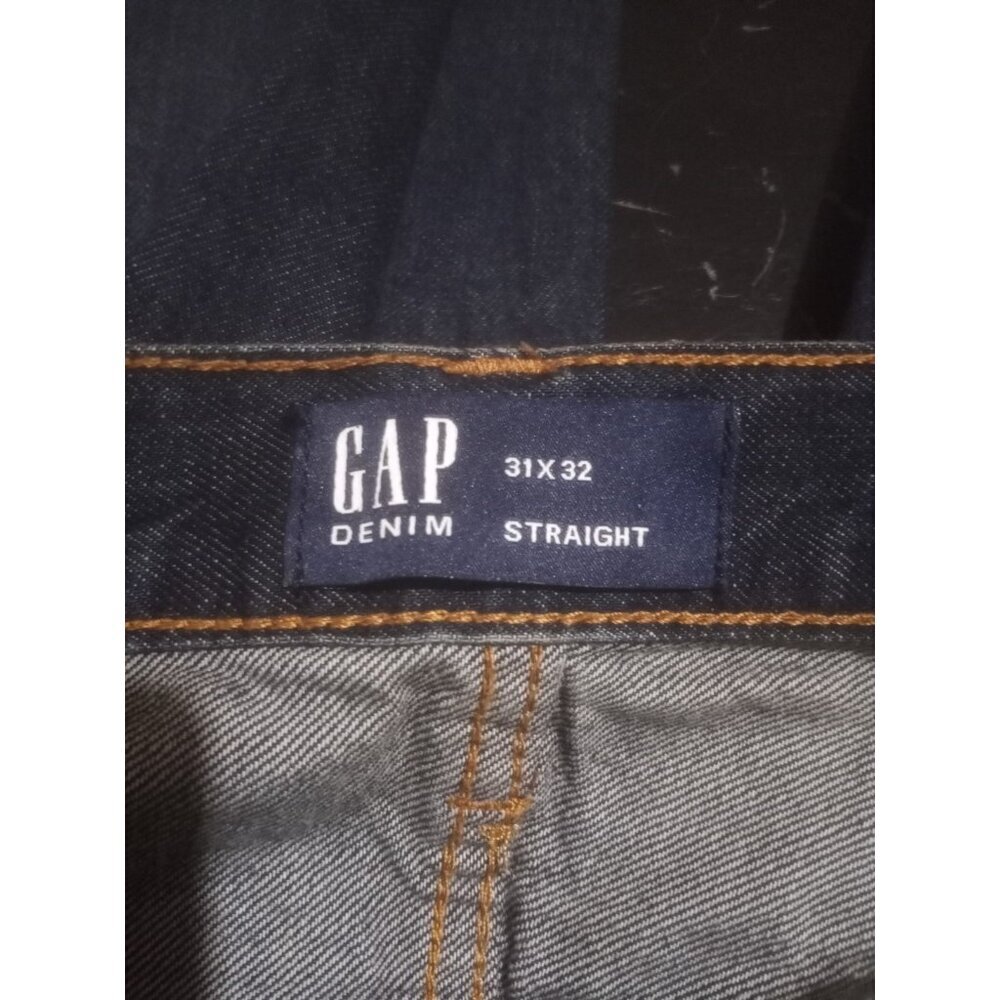 Gap Jeans Straight Leg Mid Rise Blue Indigo 100% Cotton Men's Size 31x32 NEW - Picture 8 of 11